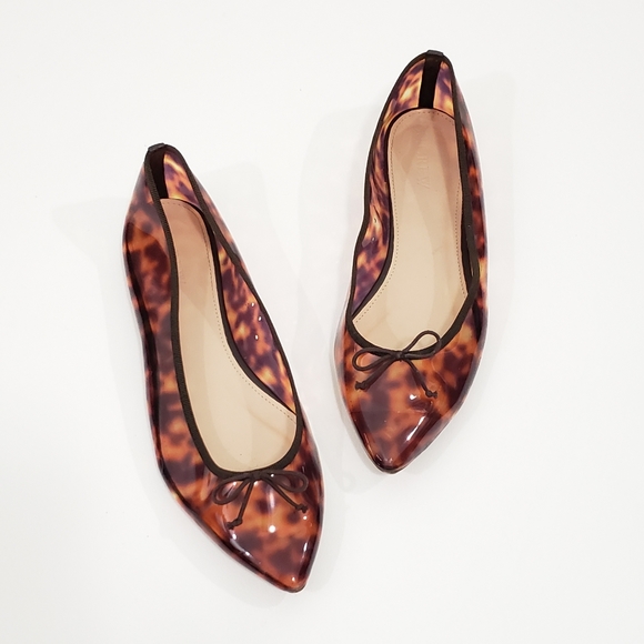 J.Crew Gemma Tortoise Pointy Toe Flats - Picture 2 of 8